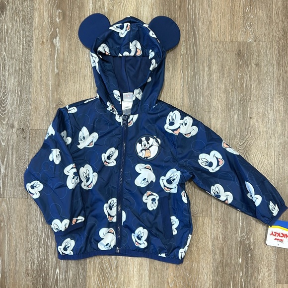 Disney Other - NEW Disney Mickey Mouse windbreaker jacket, blue/black/white, sizes 3T and 4T
